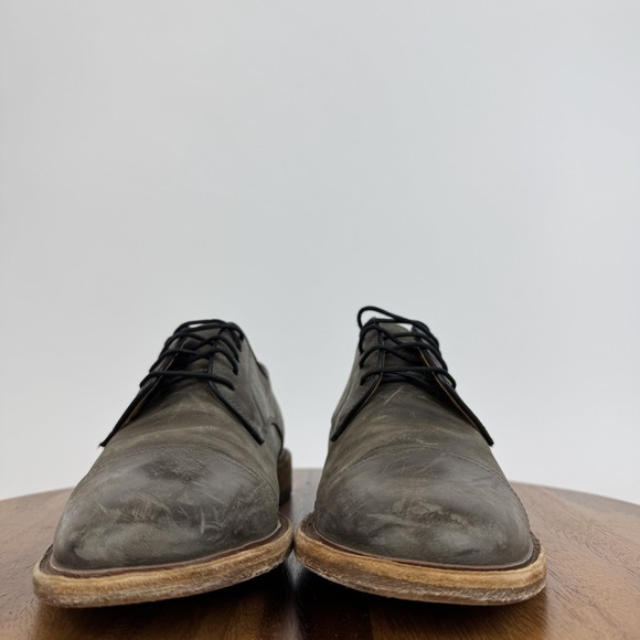 Mens Warfield And Grand Clement‎ Ash Gray Leather Cap Toe Dress Shoes Size 9.5 M - Picture 3 of 8